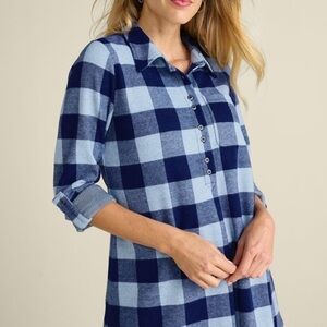 Soft Surroundings Mad About Plaid Tunic NWT